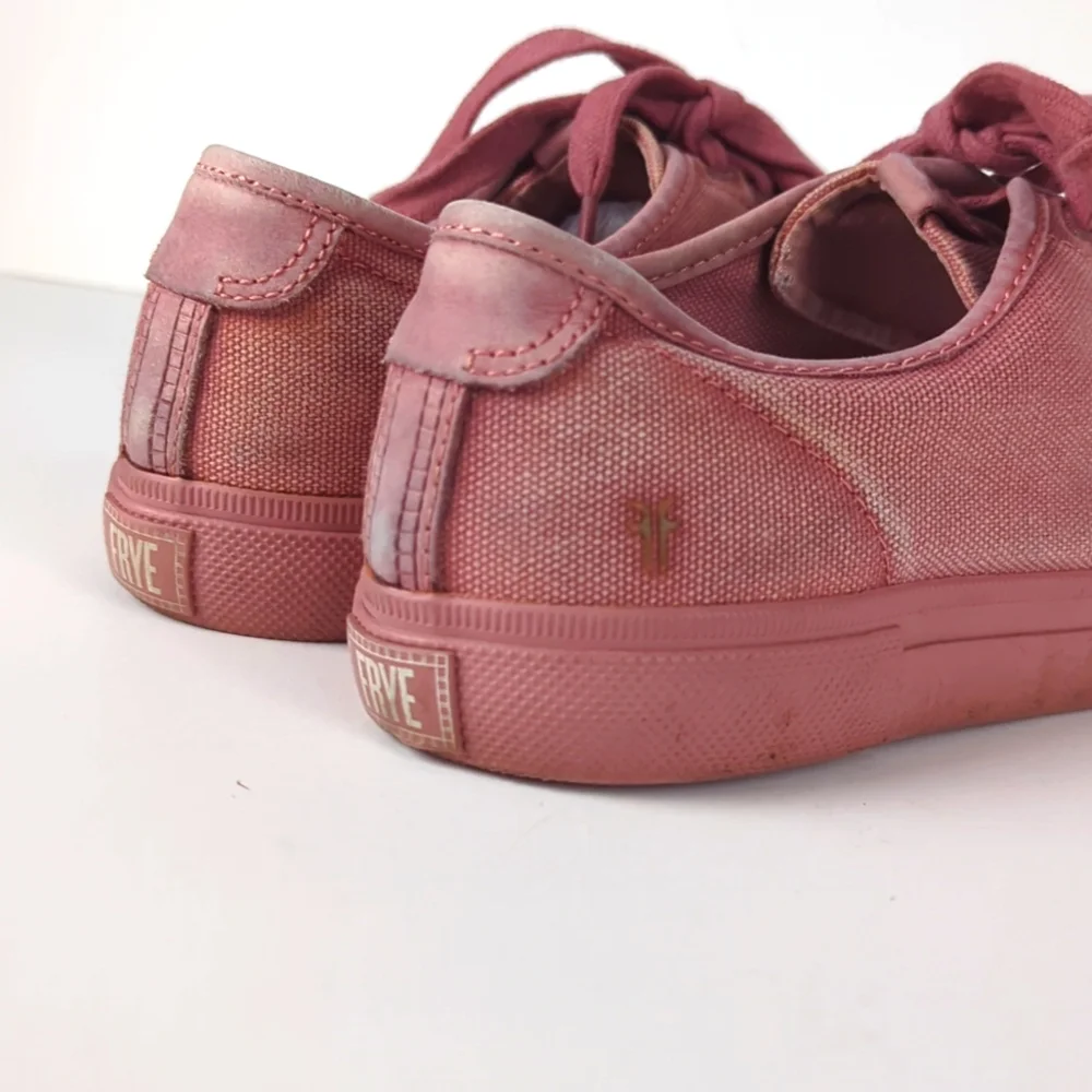 Frye Pink Canvas Low-Top Sneakers